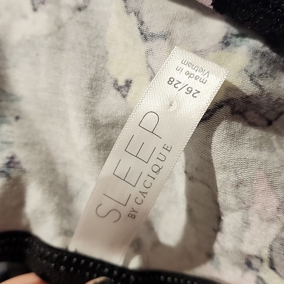 Lane Bryant Cacique Strappy-Back Knit Chemise Gray Floral Blossom - Picture 3 of 3